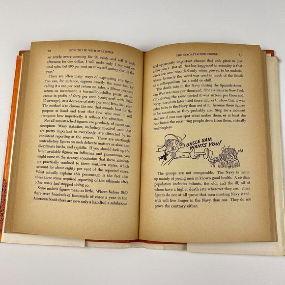 How to Lie with Statistics by Darrell Huff 1954 9th Printing HC/DJ Illustrations - Picture 11 of 16